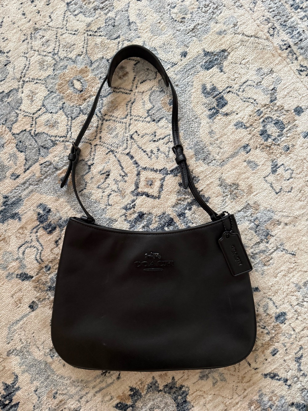 Coach Black Leather Shoulder Hobo Bag